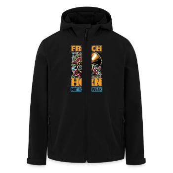 Le cor français n’est pas pour les cuivres faibles - Veste softshell homme en polyester recyclé Stanley/Stella - noir - Devant - AI Model Male 185 light (185cm)