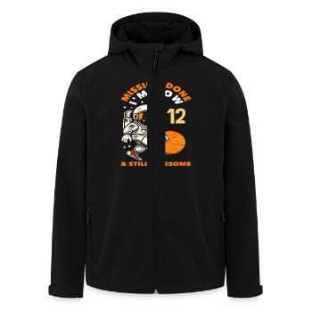 Mission accomplie : J’ai maintenant 12 ans et je suis toujours - Veste softshell homme en polyester recyclé Stanley/Stella - noir - Devant - AI Model Male 185 light (185cm)