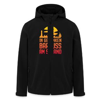 Baltic Sea North Sea coast Barefoot on the beach in thoughts - Men’s Recycled Softshell Jacket by Stanley/Stella - black - Front - AI Model Male 185 light (185cm)