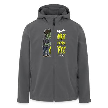 ZOMBIE VOR DEM KAFFEE - HALLOWEEN GESCHENK - Recycelte Männer Softshell-Jacke von Stanley/Stella - Anthrazit - Vorne - AI Model Male 185 light (185cm)