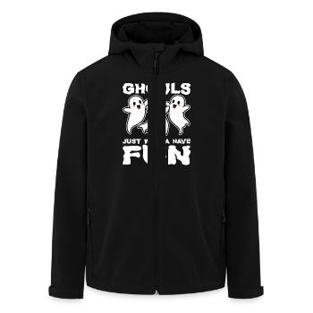 LES GOULES VEULENT JUSTE S’AMUSER - CADEAU D’HALLOWEEN - Veste softshell homme en polyester recyclé Stanley/Stella - noir - Devant - AI Model Male 185 light (185cm)