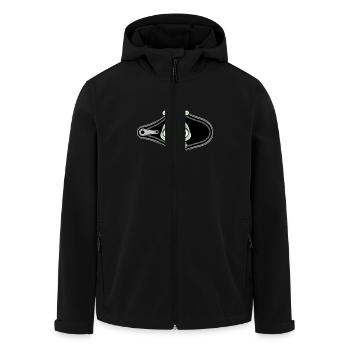 Niedliches Alien in der Tasche Schaut Heraus - Recycelte Männer Softshell-Jacke von Stanley/Stella - Schwarz - Vorne - AI Model Male 185 light (185cm)