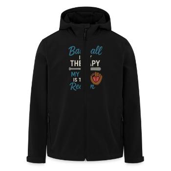 Baseball Mom Dugout Life Game Day Support Team Spi - Recycelte Männer Softshell-Jacke von Stanley/Stella - Schwarz - Vorne - AI Model Male 185 light (185cm)
