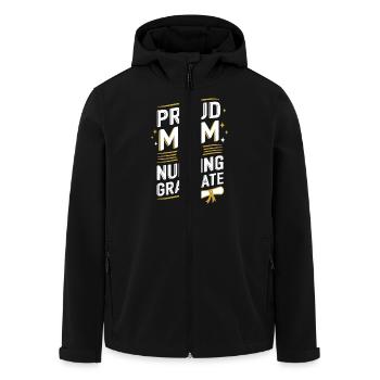 Stolze Mama Pflegeabsolvent Spruch - Recycelte Männer Softshell-Jacke von Stanley/Stella - Schwarz - Vorne - AI Model Male 185 light (185cm)