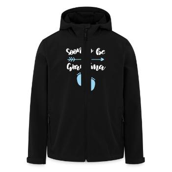 Bald Oma Spruch Familienfreude - Recycelte Männer Softshell-Jacke von Stanley/Stella - Schwarz - Vorne - AI Model Male 185 light (185cm)