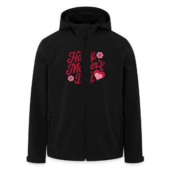 Loving Mother's Day Saying Design - Men’s Recycled Softshell Jacket by Stanley/Stella - black - Front - AI Model Male 185 light (185cm)