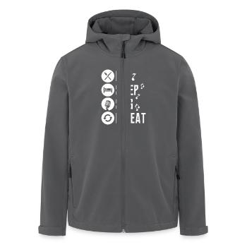Manger Dormir Chanter Répéter Chanteur - Veste softshell homme en polyester recyclé Stanley/Stella - charbon - Devant - AI Model Male 185 light (185cm)
