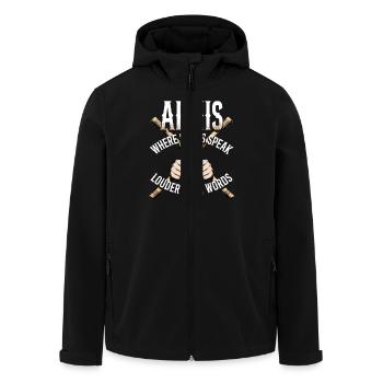 Escrima Arnis Where Sticks Speak Louder Than Words - Recycelte Männer Softshell-Jacke von Stanley/Stella - Schwarz - Vorne - AI Model Male 185 light (185cm)