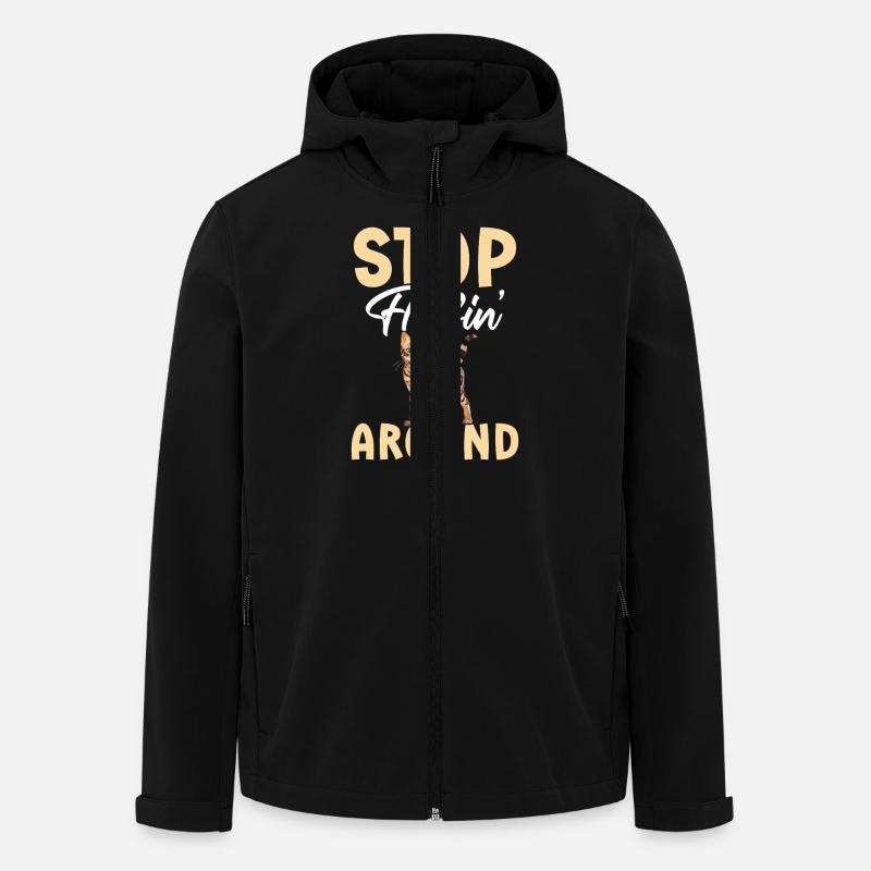 Stop Fluffin' at - Men’s Recycled Softshell Jacket by Stanley/Stella - black