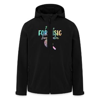 Forensic Investigator Tie Dye Lustige Forensik - Recycelte Männer Softshell-Jacke von Stanley/Stella - Schwarz - Vorne - AI Model Male 185 light (185cm)
