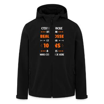 10 ans - Veste softshell homme en polyester recyclé Stanley/Stella - noir - Devant - AI Model Male 185 light (185cm)