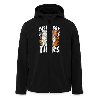 Just a Boy Who Loves Tigers - Recycelte Männer Softshell-Jacke von Stanley/Stella - Schwarz - Vorne - AI Model Male 185 light (185cm)