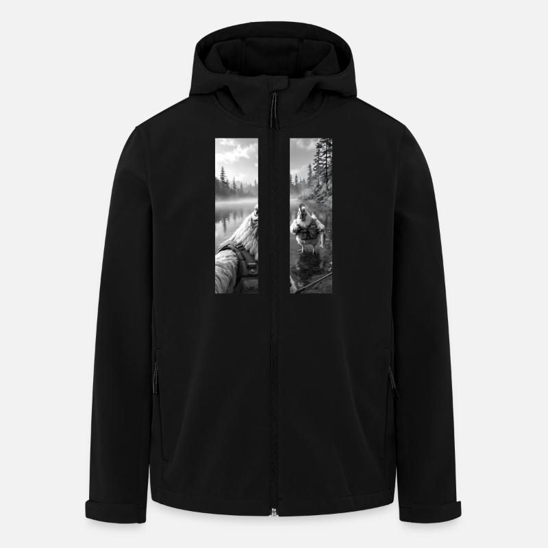 Pêche Poulet Coq Selfie - Veste softshell homme en polyester recyclé Stanley/Stella - noir