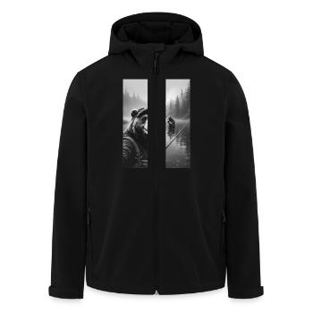 Selfie d’ours de pêche - Veste softshell homme en polyester recyclé Stanley/Stella - noir - Devant - AI Model Male 185 light (185cm)