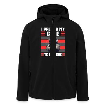 Funny Sloth Gamer Design - Men’s Recycled Softshell Jacket by Stanley/Stella - black - Front - AI Model Male 185 light (185cm)