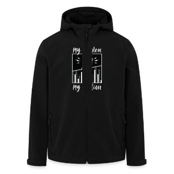 Statistician My Problem My Solution Pictogram Mom - Men’s Recycled Softshell Jacket by Stanley/Stella - black - Front - AI Model Male 185 light (185cm)