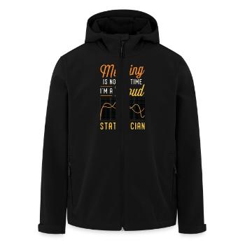 Statistician Morning Is Not My Time Data Analyst - Men’s Recycled Softshell Jacket by Stanley/Stella - black - Front - AI Model Male 185 light (185cm)