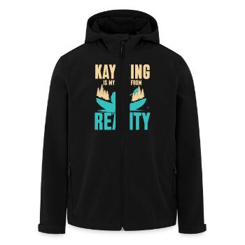 Kajakfahren - Recycelte Männer Softshell-Jacke von Stanley/Stella - Schwarz - Vorne - AI Model Male 185 light (185cm)