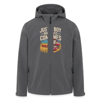 Just a boy who loves combines - Recycelte Männer Softshell-Jacke von Stanley/Stella - Anthrazit - Vorne - AI Model Male 185 light (185cm)