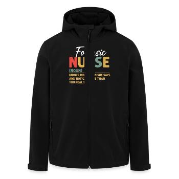 Infirmière médico-légale Drôle Définition Infirmière rétro - Veste softshell homme en polyester recyclé Stanley/Stella - noir - Devant - AI Model Male 185 light (185cm)
