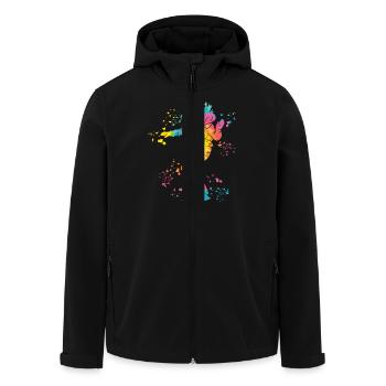 Snowboarder Snowboarding Snowboard - Men’s Recycled Softshell Jacket by Stanley/Stella - black - Front - AI Model Male 185 light (185cm)