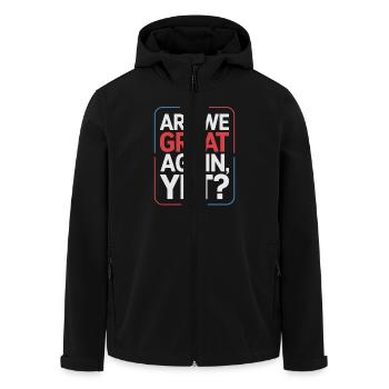 Are We Great Again, Yet? - Men’s Recycled Softshell Jacket by Stanley/Stella - black - Front - AI Model Male 185 light (185cm)
