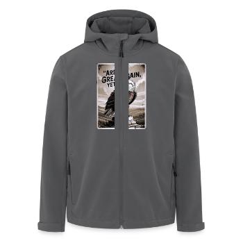 Sommes-nous à nouveau grands ? - Veste softshell homme en polyester recyclé Stanley/Stella - charbon - Devant - AI Model Male 185 light (185cm)