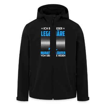 Läufer ICH BIN DIESER LEGENDÄRE MARATHONLÄUFER - Recycelte Männer Softshell-Jacke von Stanley/Stella - Schwarz - Vorne - AI Model Male 185 light (185cm)