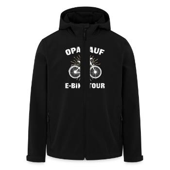 Rentner OPAS AUF E-BIKE TOUR EBike Lustiges - Recycelte Männer Softshell-Jacke von Stanley/Stella - Schwarz - Vorne - AI Model Male 185 light (185cm)
