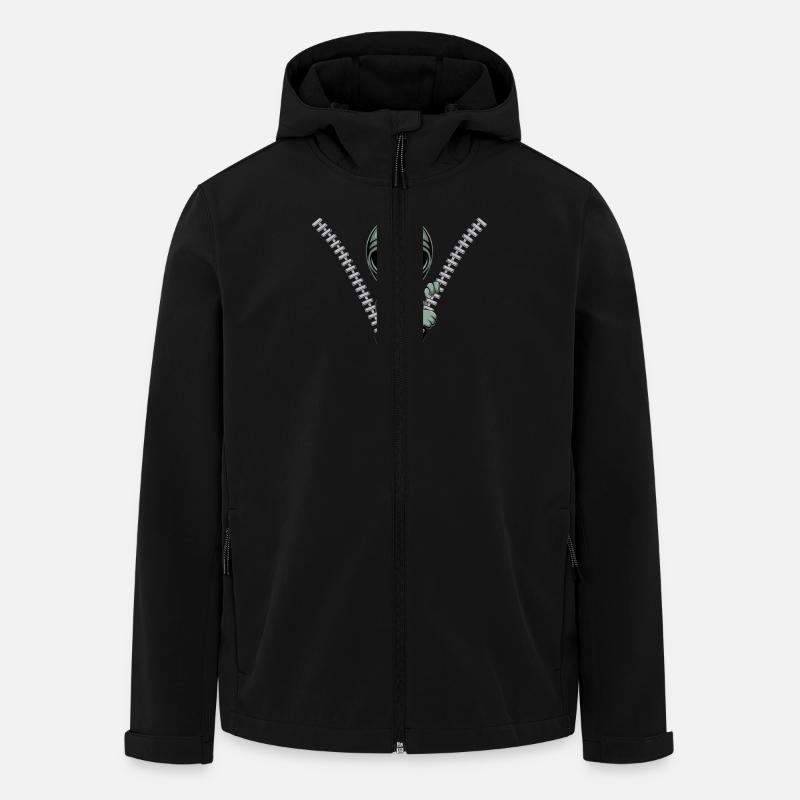 Funny Alien Zipper Look - Men’s Recycled Softshell Jacket by Stanley/Stella - black
