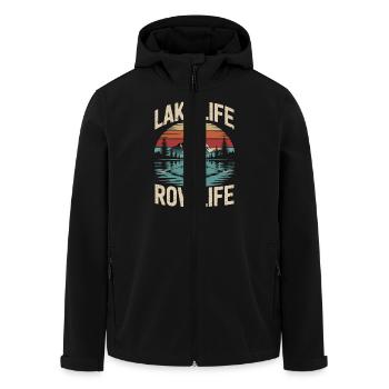 Lake life Row Lif Rudder Design - Veste softshell homme en polyester recyclé Stanley/Stella - noir - Devant - AI Model Male 185 light (185cm)