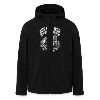 Funny Tractor Shirt Design - Men’s Recycled Softshell Jacket by Stanley/Stella - black - Front - AI Model Male 185 light (185cm)