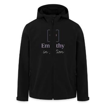 The social worker supports the psychological - Men’s Recycled Softshell Jacket by Stanley/Stella - black - Front - AI Model Male 185 light (185cm)