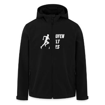 Läufer LAUFEN HEILT ALLES Laufen Lustiges - Recycelte Männer Softshell-Jacke von Stanley/Stella - Schwarz - Vorne - AI Model Male 185 light (185cm)