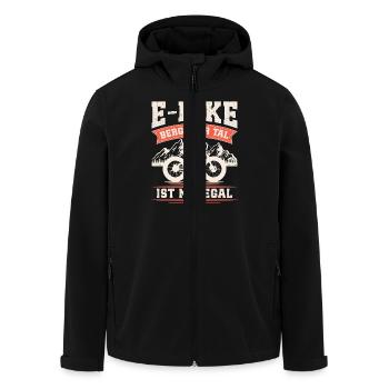 E-BIKE BERG ODER TAL IST MIR EGAL Lustiges - Recycelte Männer Softshell-Jacke von Stanley/Stella - Schwarz - Vorne - AI Model Male 185 light (185cm)