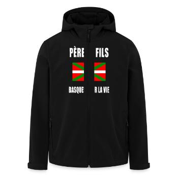 père fils basques pays basque papa fête des pères - Veste softshell homme en polyester recyclé Stanley/Stella - noir - Devant - AI Model Male 185 light (185cm)