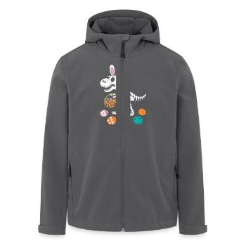 Easter Bunny Skeleton Dino with Easter Eggs Basket - Men’s Recycled Softshell Jacket by Stanley/Stella - anthracite - Front - AI Model Male 185 light (185cm)