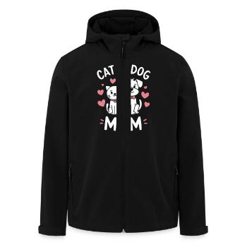 Stolze Katzen- und Hundemama - Recycelte Männer Softshell-Jacke von Stanley/Stella - Schwarz - Vorne - AI Model Male 185 light (185cm)