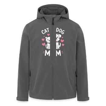 Fière maman chat et chien - Veste softshell homme en polyester recyclé Stanley/Stella - charbon - Devant - AI Model Male 185 light (185cm)