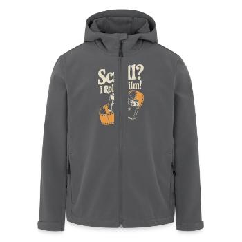 Lustiges Retro Fotoapparat Design - Recycelte Männer Softshell-Jacke von Stanley/Stella - Anthrazit - Vorne - AI Model Male 185 light (185cm)