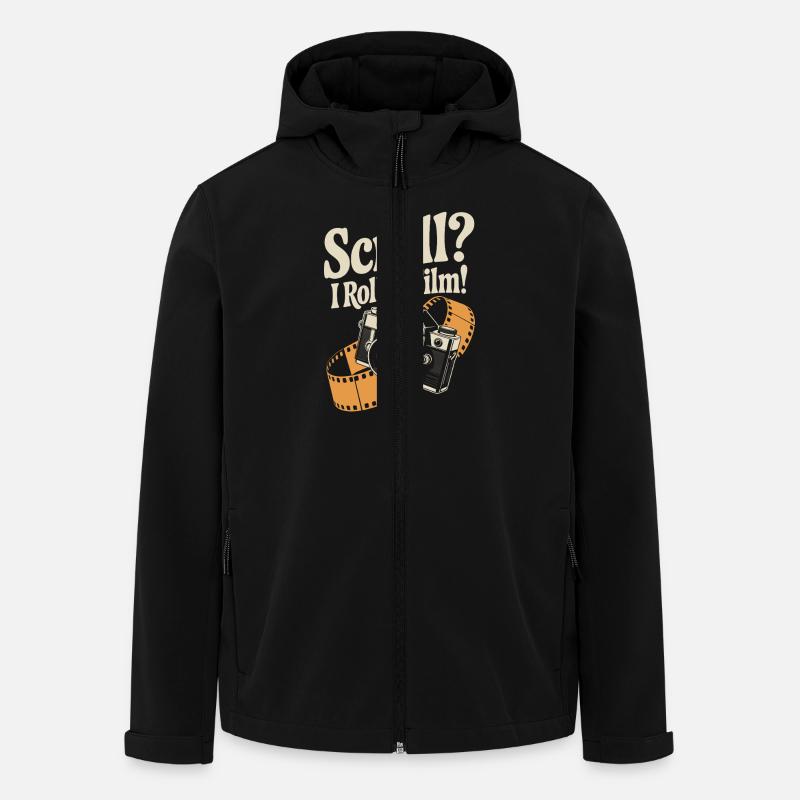 Funny Retro Camera Design - Men’s Recycled Softshell Jacket by Stanley/Stella - black