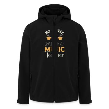 Professeur de musique Pas de café Pas de musicien Amateur de café - Veste softshell homme en polyester recyclé Stanley/Stella - noir - Devant - AI Model Male 185 light (185cm)