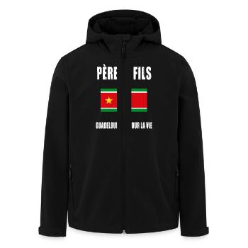 père et fils guadeloupéen guadeloupe papa - Veste softshell homme en polyester recyclé Stanley/Stella - noir - Devant - AI Model Male 185 light (185cm)