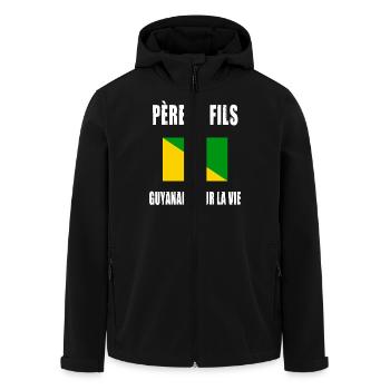 père et fils guyanais guyane papa fête des pères - Veste softshell homme en polyester recyclé Stanley/Stella - noir - Devant - AI Model Male 185 light (185cm)