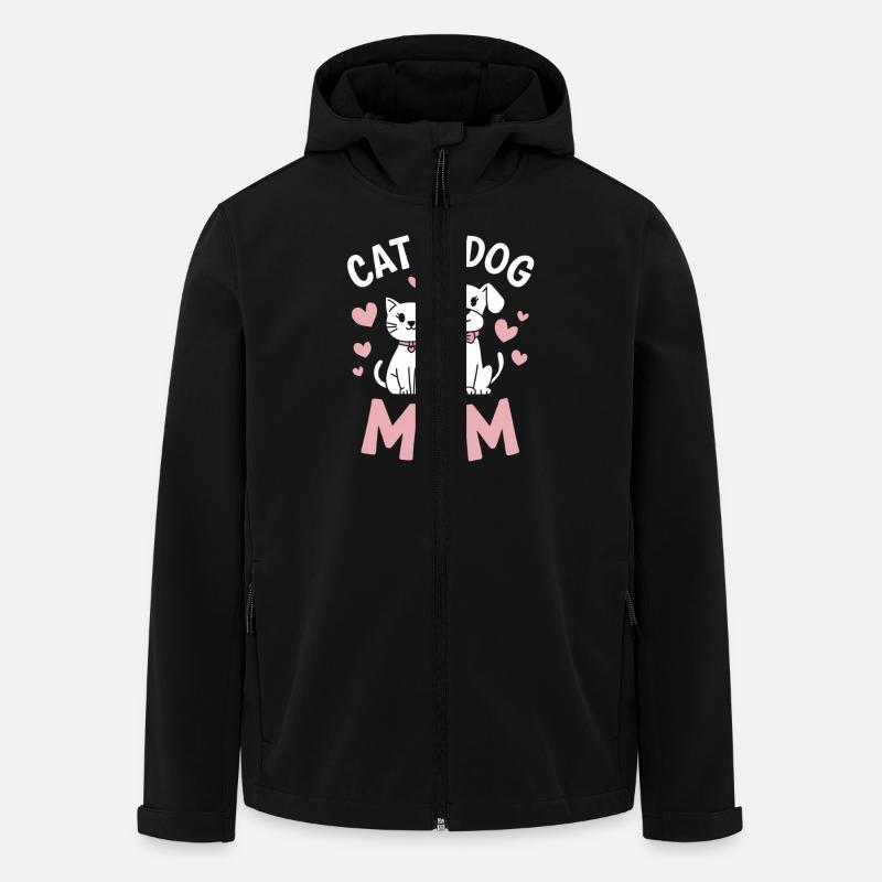 Katzen Hunde Mama Tierliebe Design - Recycelte Männer Softshell-Jacke von Stanley/Stella - Schwarz