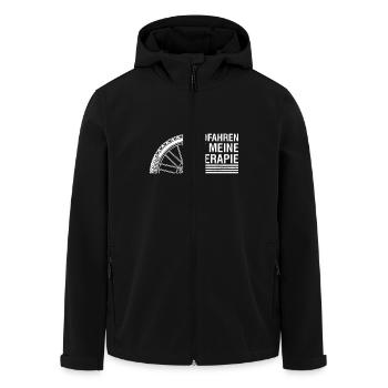 RADFAHREN IST MEINE THERAPIE Radler Lustiges - Recycelte Männer Softshell-Jacke von Stanley/Stella - Schwarz - Vorne - AI Model Male 185 light (185cm)