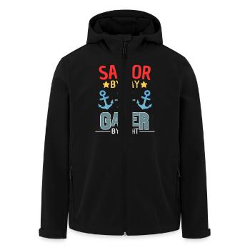 Sail Gamer Design pour les fans de gamers - Veste softshell homme en polyester recyclé Stanley/Stella - noir - Devant - AI Model Male 185 light (185cm)