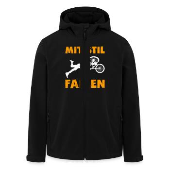 Radfahren MIT STIL FALLEN Radler Lustiges - Recycelte Männer Softshell-Jacke von Stanley/Stella - Schwarz - Vorne - AI Model Male 185 light (185cm)