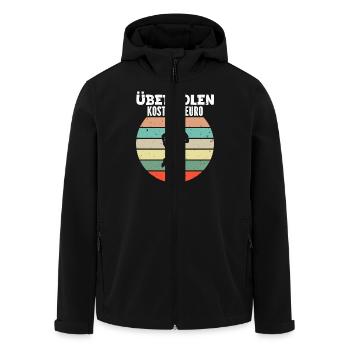 Läufer ÜBERHOLEN KOSTET 1 EURO Laufen Lustiges - Recycelte Männer Softshell-Jacke von Stanley/Stella - Schwarz - Vorne - AI Model Male 185 light (185cm)