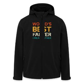 World's Best Farter I Mean Father Humor - Men’s Recycled Softshell Jacket by Stanley/Stella - black - Front - AI Model Male 185 light (185cm)